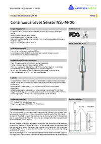 Thumbnail of document Data Sheet - NSL-M Potentiometric Level Transmitter